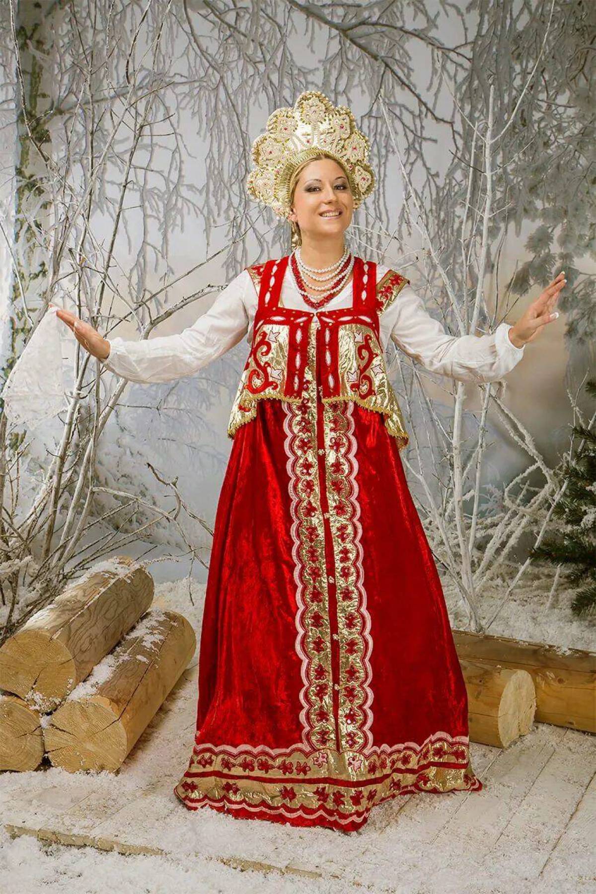 Girls in Slavic costumes in Zaozhuang